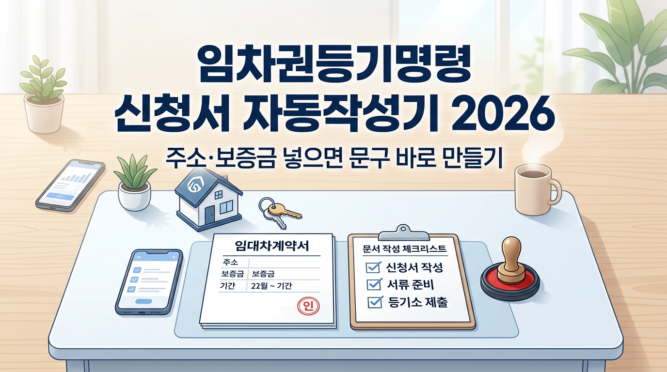 임차권등기명령 신청서 자동작성기 2026 안내 일러스트