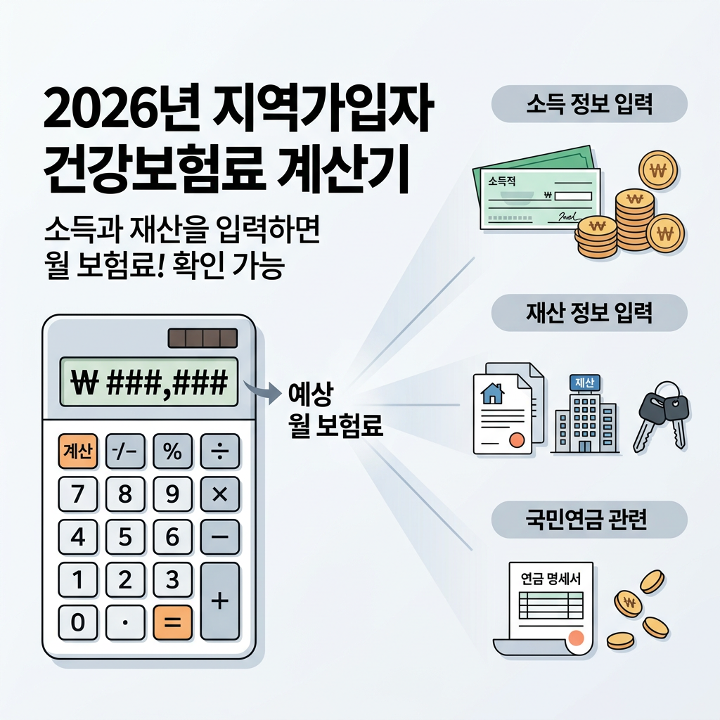 지역가입자 건강보험료 계산기 2026 소득 재산 월 보험료 자동계산