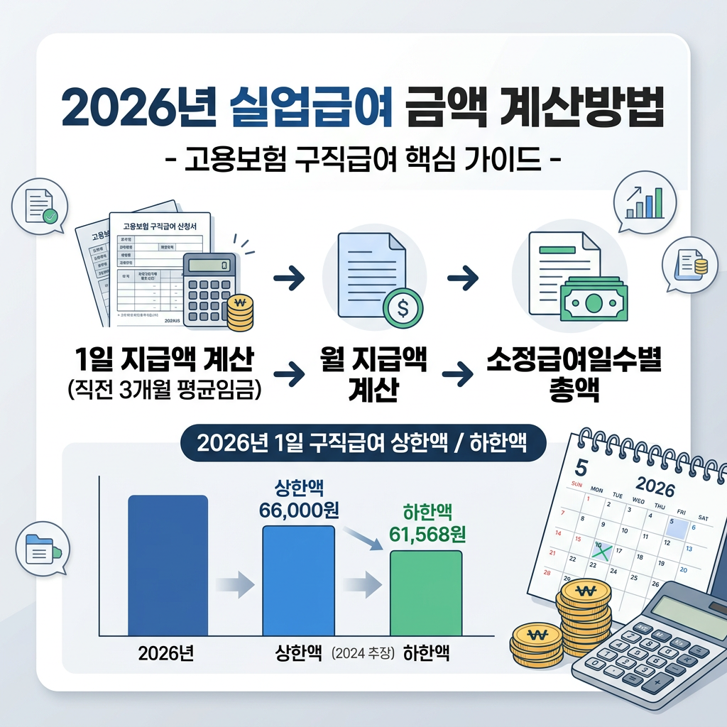 실업급여 금액 계산방법 2026｜하루·한달 얼마 받을까?