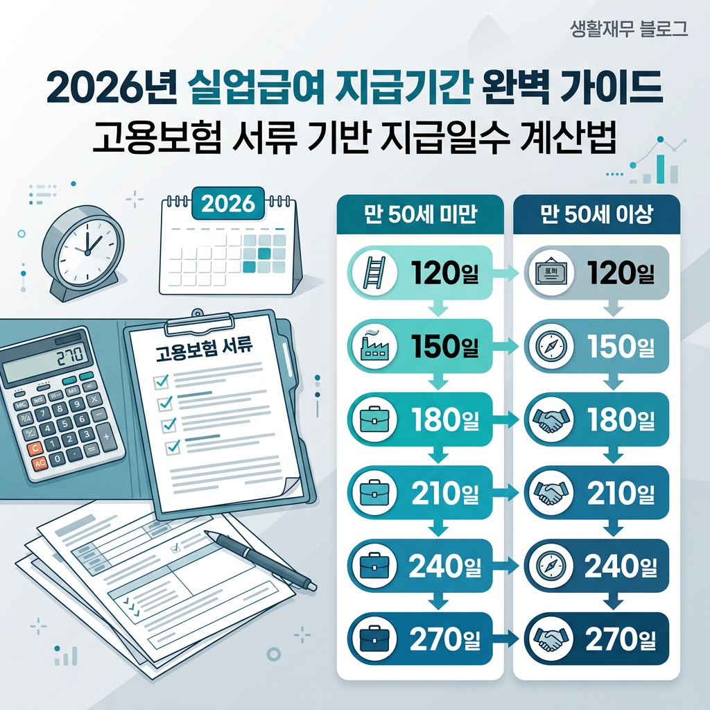 실업급여 지급기간 2026 120일 270일 몇개월 받는지