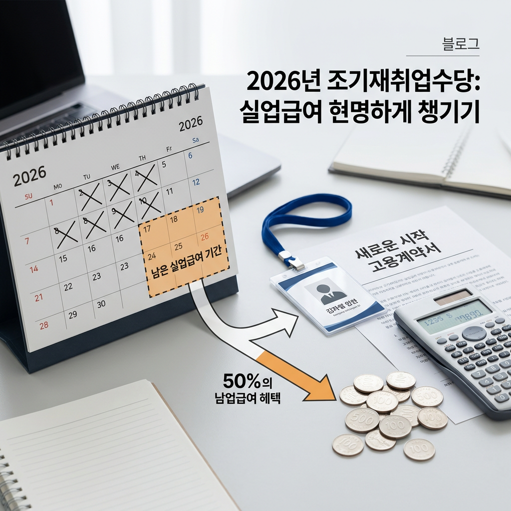 조기재취업수당 조건 2026｜실업급여 남기고 취업하면 얼마나 받을까?