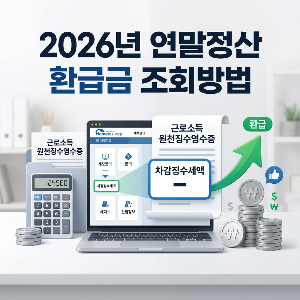 연말정산 환급금 조회방법 2026 홈택스 지급명세서 차감징수세액
