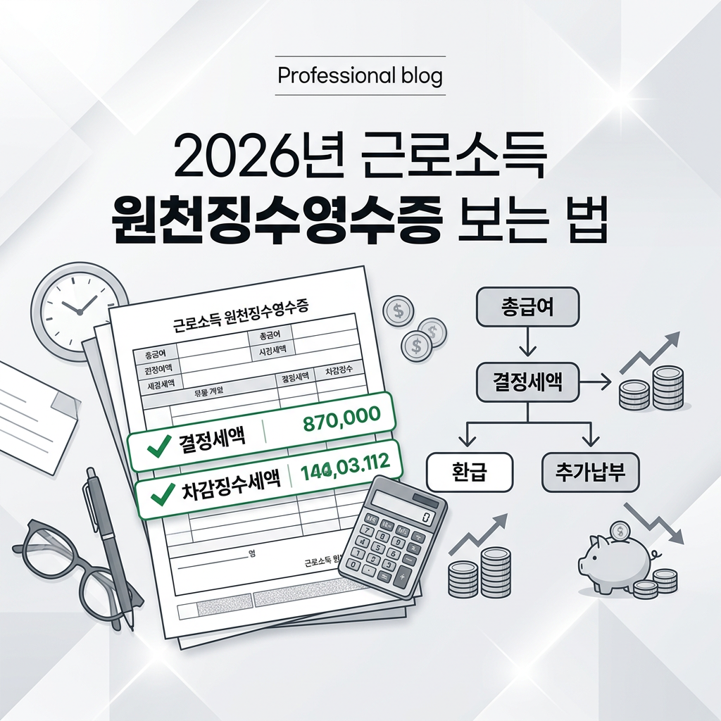 근로소득 원천징수영수증 보는 법 2026|결정세액·차감징수세액 뜻