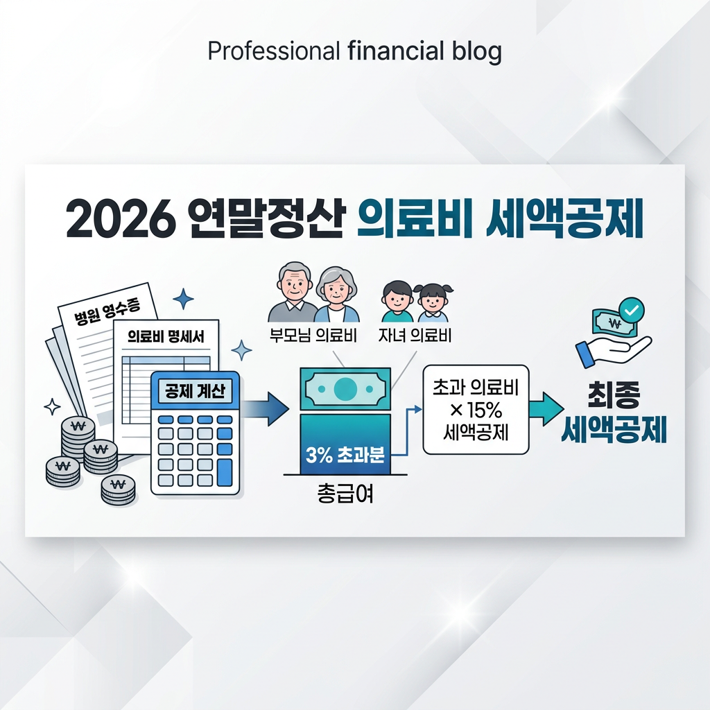 의료비 세액공제 2026 총급여 3% 부모님 의료비 15% 기준