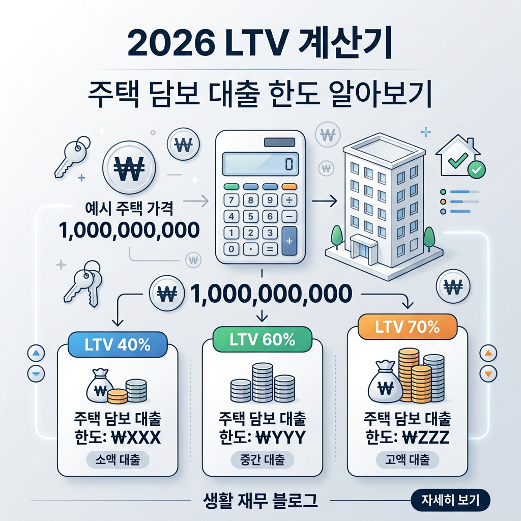 LTV 계산기 2026｜집값·담보인정비율 넣으면 주담대 한도 자동계산