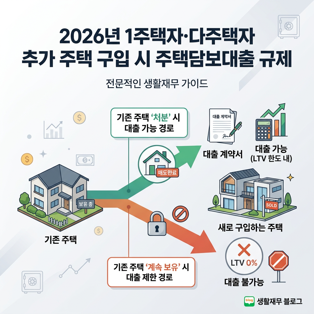 1주택자 다주택자 주택담보대출 2026 추가주택 LTV 0% 처분조건 6개월