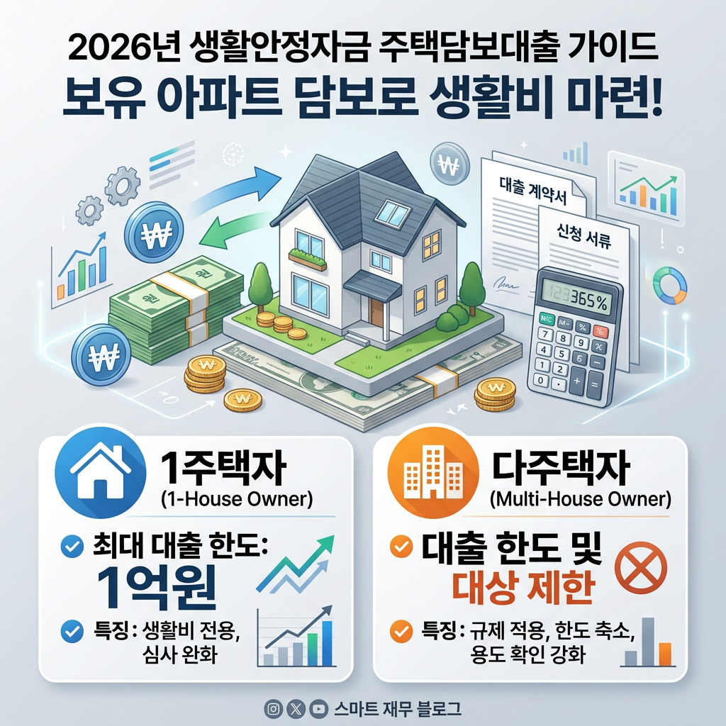 생활안정자금 주택담보대출 2026｜1주택자 1억원·다주택자 제한 조건