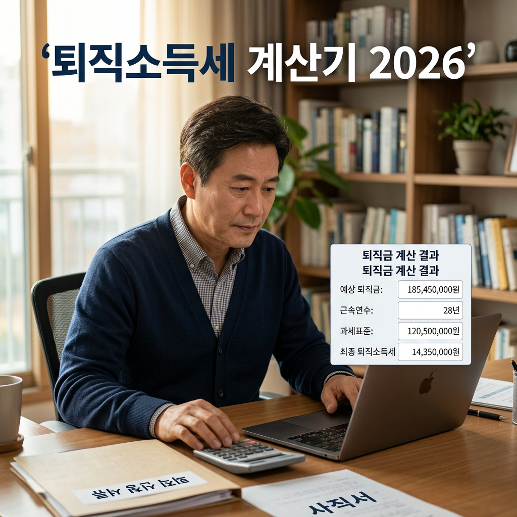 퇴직소득세 계산기 2026 퇴직금 근속연수 예상 세금 자동계산