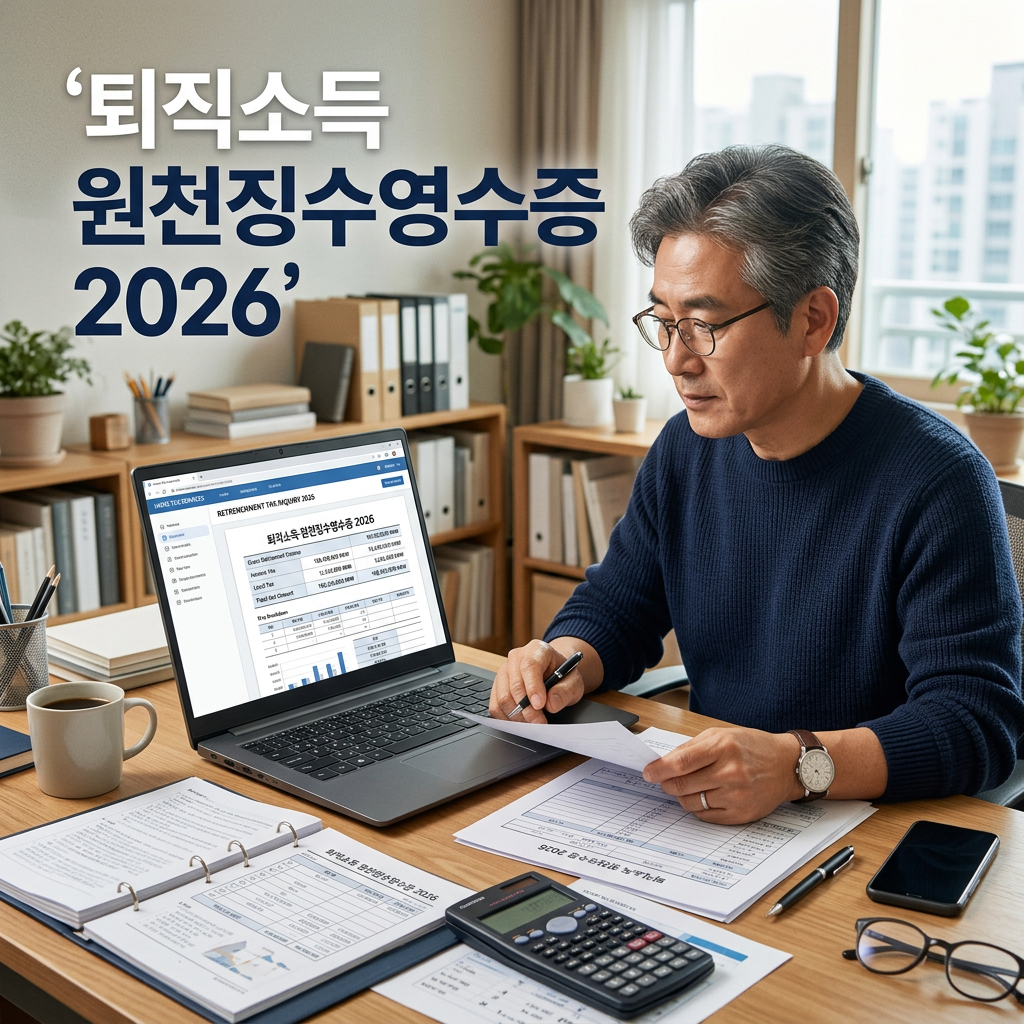 퇴직소득 원천징수영수증 발급방법 2026｜퇴직금 세금·홈택스 조회